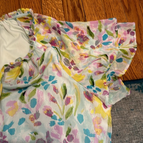 FLORAL LAUREN CONRAD RUFFLE DRESS SZ 0X NWT - Picture 4 of 5